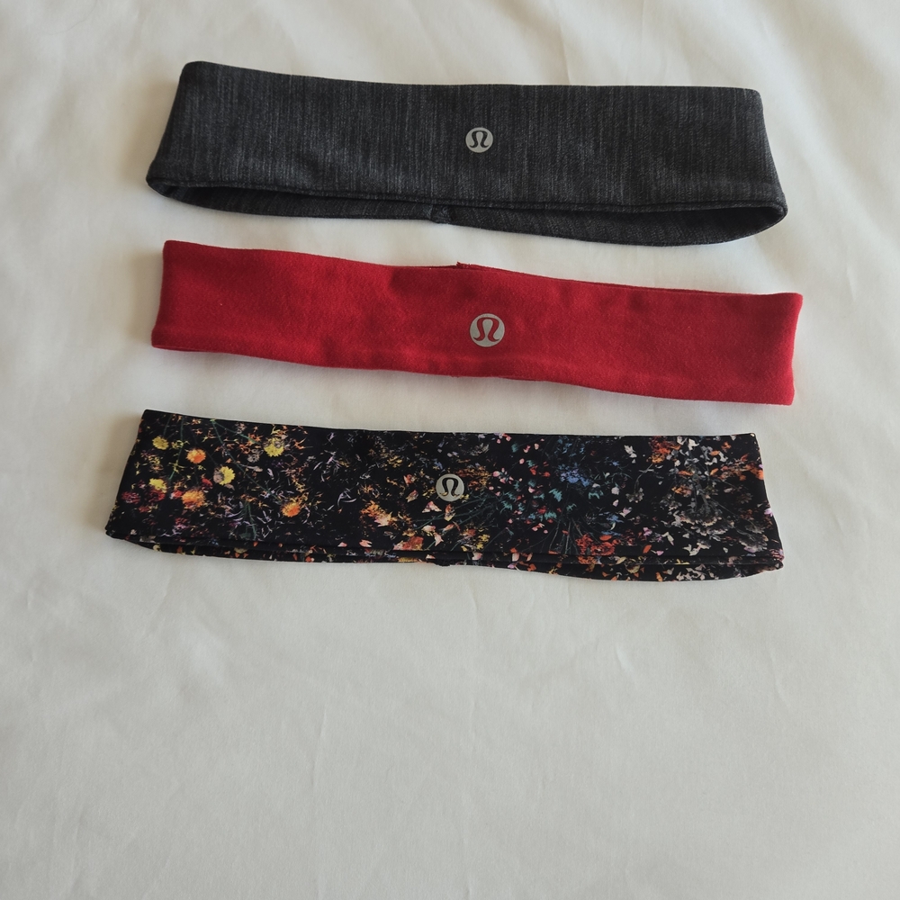 Lululemon Headband Set - Black, Red, Multicolor